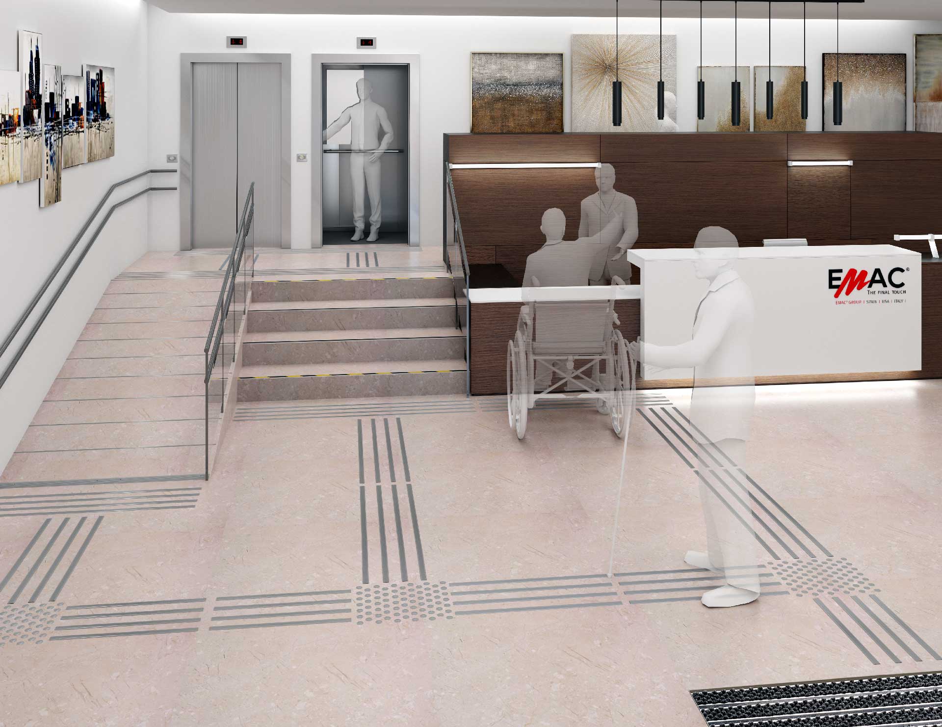 Sistema podotáctil de accesibilidad universal